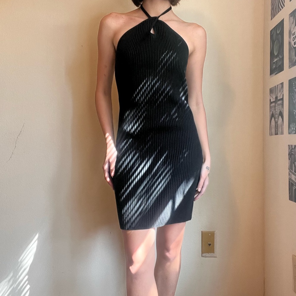 Black midi dress